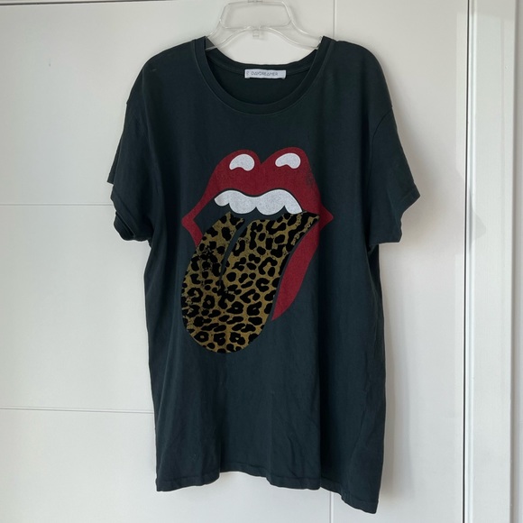 DAYDREAMER Rolling Stones Flocked Leopard Tongue Tour Tee in Size M - Picture 5 of 7